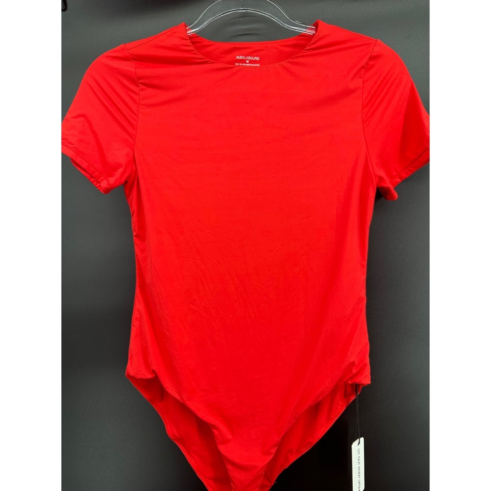 ALGALAROUND Double Lined Short Sleeve Bodysuit Basic T Shirts Body Suit‎ - Picture 5 of 6